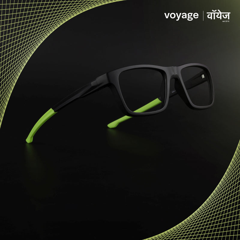 Voyage Active Black Square Eyeglasses for Men & Women (6684MG5644-C4)