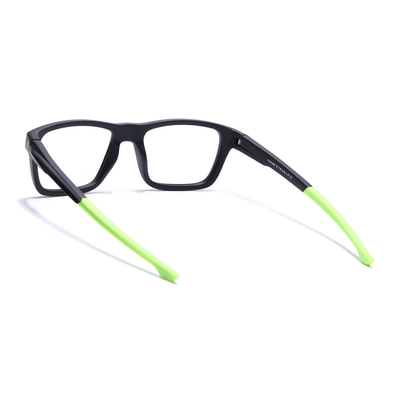 Voyage Active Black Square Eyeglasses for Men & Women (6684MG5644-C4)