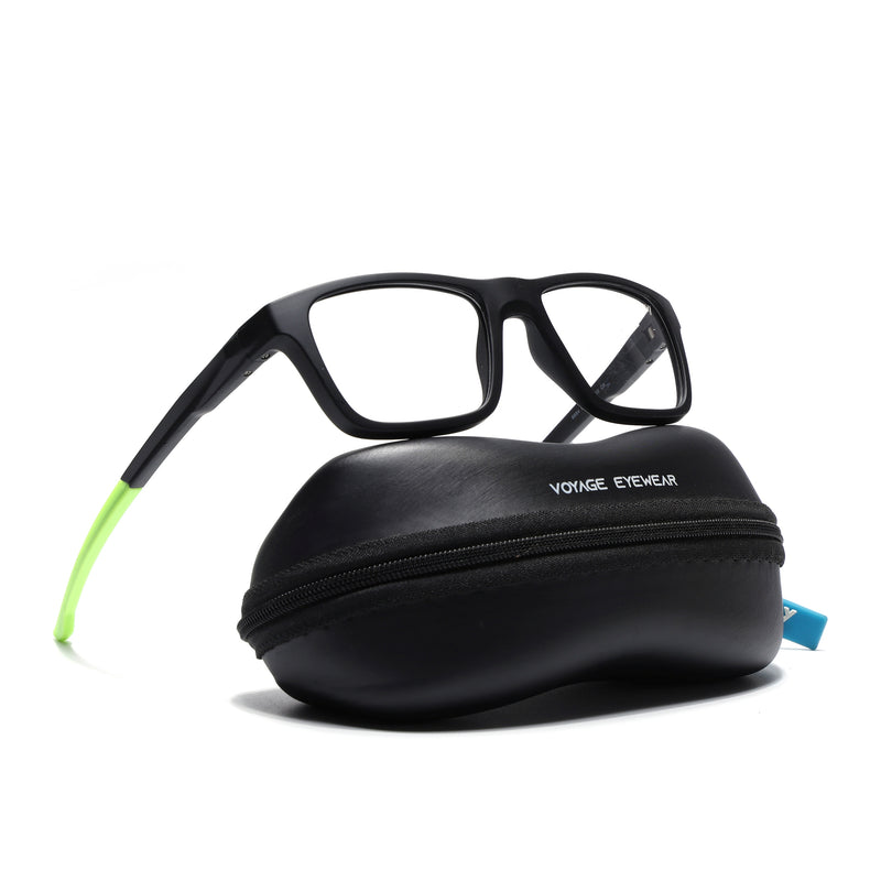 Voyage Active Black Square Eyeglasses for Men & Women (6684MG5644-C4)