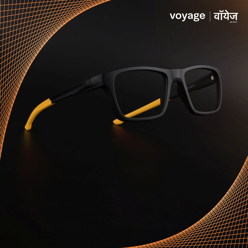 Voyage Active Black Square Eyeglasses for Men & Women (6684MG5646-C6)