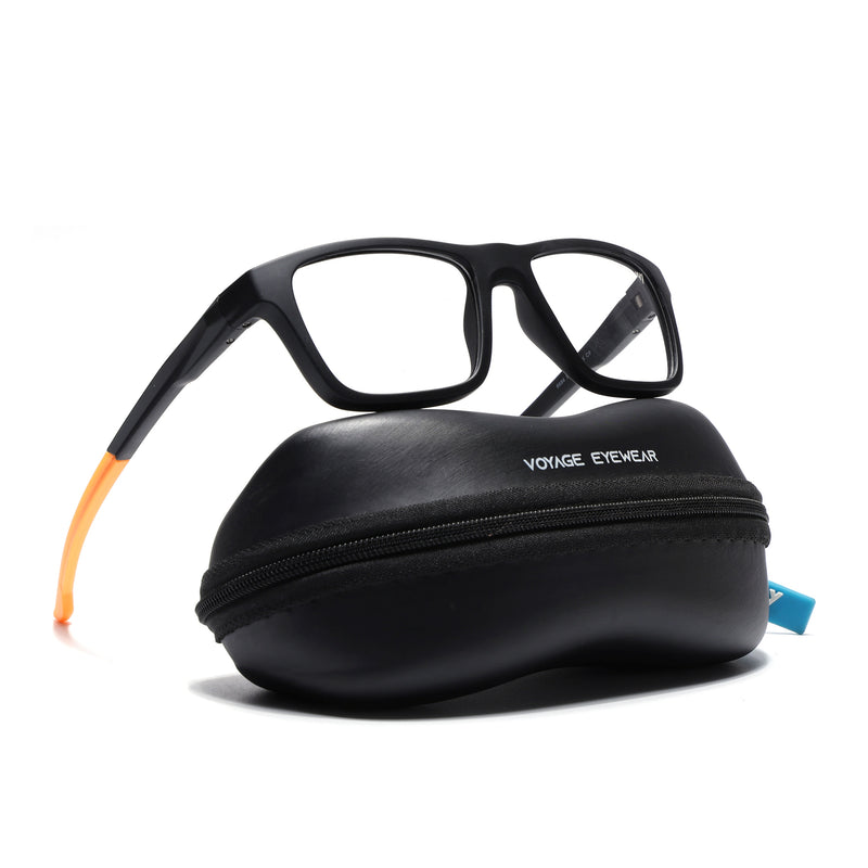 Voyage Active Black Square Eyeglasses for Men & Women (6684MG5646-C6)