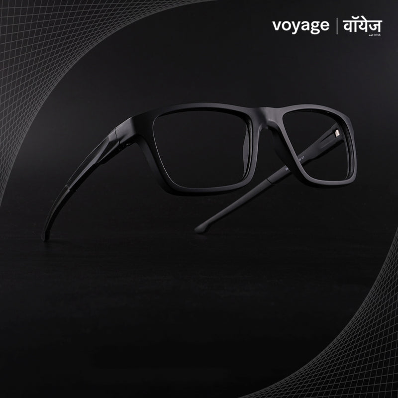 Voyage Active Black Square Eyeglasses for Men & Women (6684MG5641-C1)