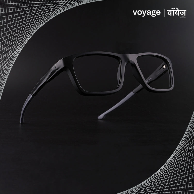 Voyage Active Black Square Eyeglasses for Men & Women (6684MG5642-C2)