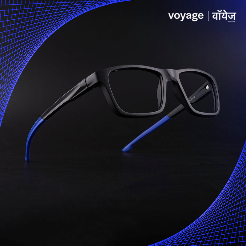 Voyage Active Black Square Eyeglasses for Men & Women (6684MG5643-C3)