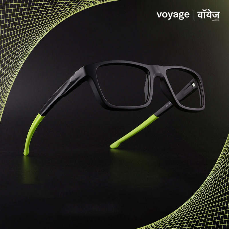 Voyage Active Black Square Eyeglasses for Men & Women (6684MG5644-C4)