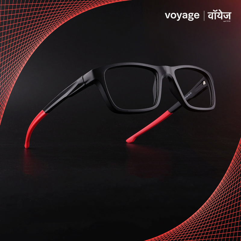 Voyage Active Black Square Eyeglasses for Men & Women (6684MG5645-C5)