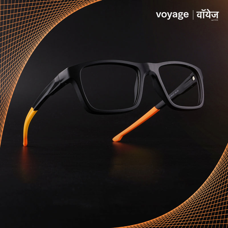 Voyage Active Black Square Eyeglasses for Men & Women (6684MG5646-C6)