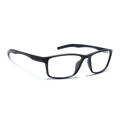 Voyage Active Black Rectangle Eyeglasses for Men & Women (6685MG5647-C1)
