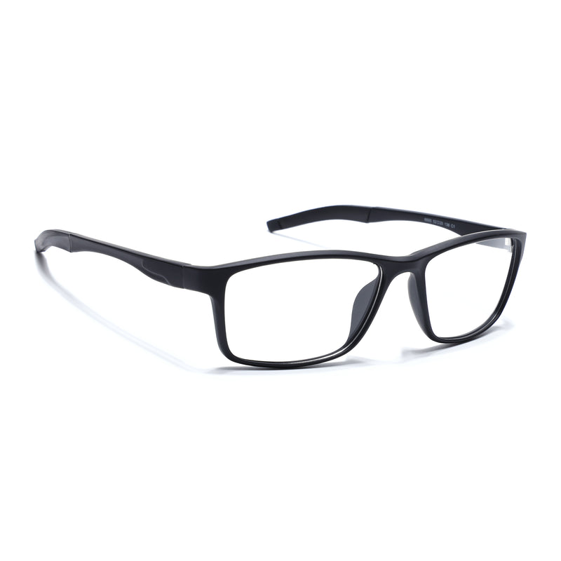 Voyage Active Black Rectangle Eyeglasses for Men & Women (6685MG5647-C1)