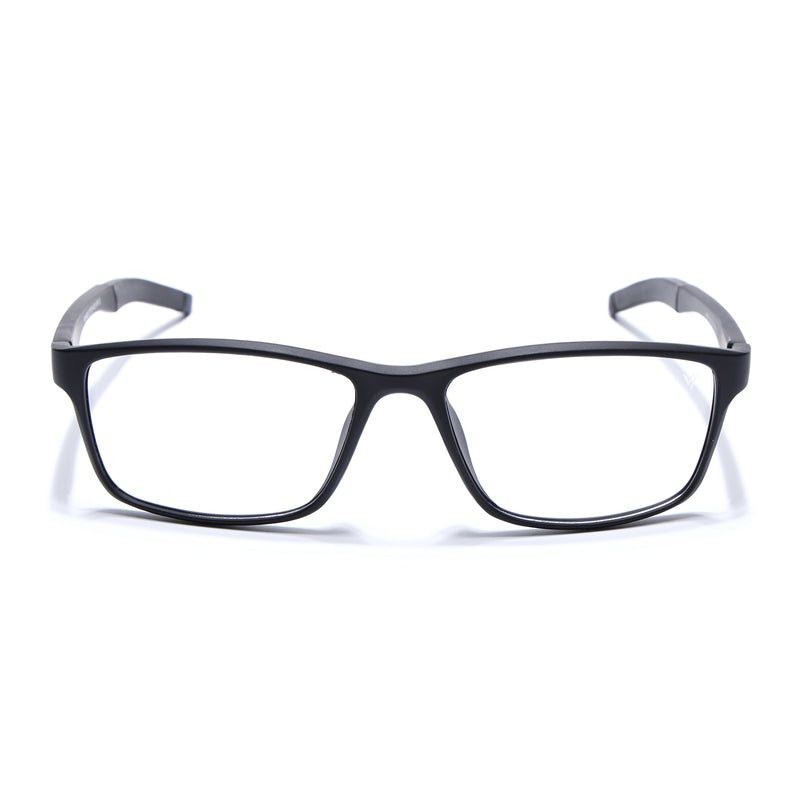 Voyage Active Black Rectangle Eyeglasses for Men & Women (6685MG5647-C1)
