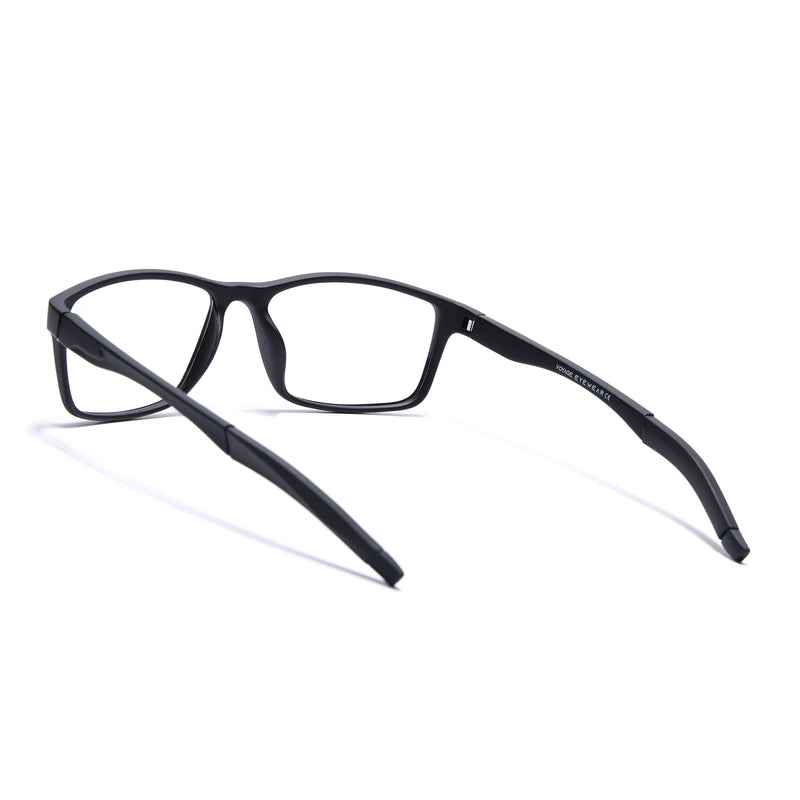 Voyage Active Black Rectangle Eyeglasses for Men & Women (6685MG5647-C1)