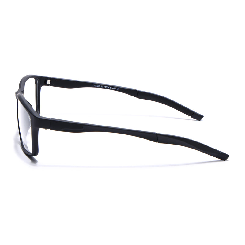 Voyage Active Black Rectangle Eyeglasses for Men & Women (6685MG5647-C1)