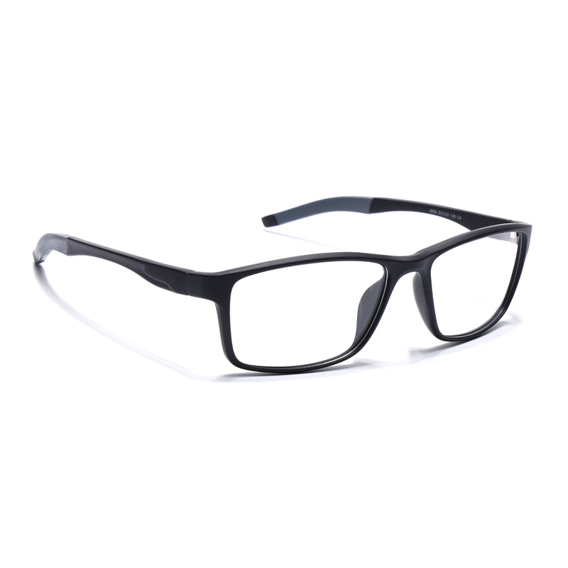 Voyage Active Black Rectangle Eyeglasses for Men & Women (6685MG5648-C2)