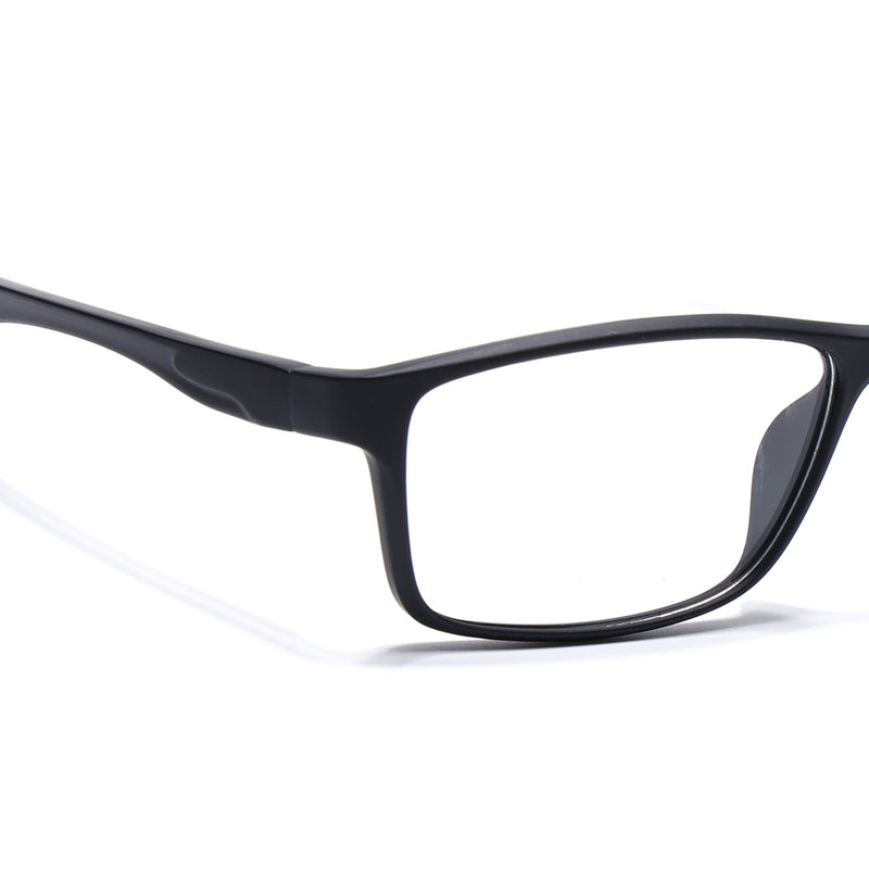 Voyage Active Black Rectangle Eyeglasses for Men & Women (6685MG5648-C2)