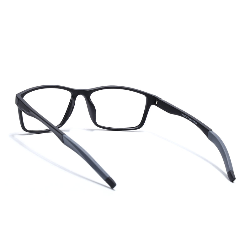Voyage Active Black Rectangle Eyeglasses for Men & Women (6685MG5648-C2)