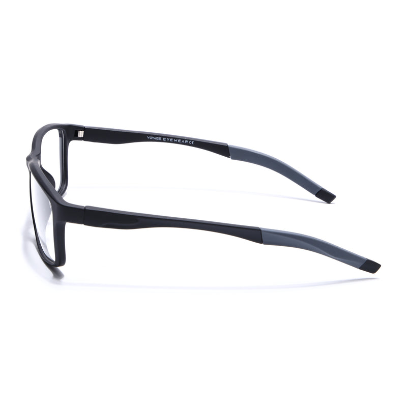 Voyage Active Black Rectangle Eyeglasses for Men & Women (6685MG5648-C2)