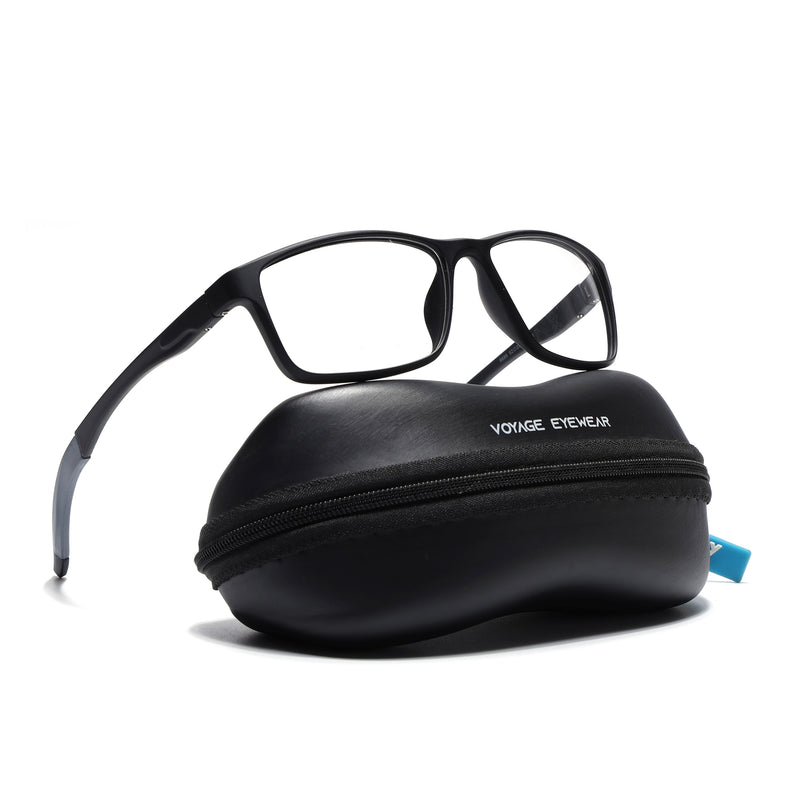 Voyage Active Black Rectangle Eyeglasses for Men & Women (6685MG5648-C2)
