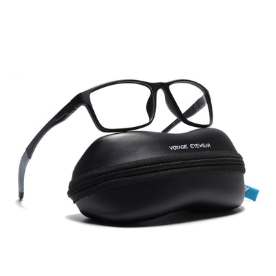 Voyage Active Black Rectangle Eyeglasses for Men & Women (6685MG5648-C2)