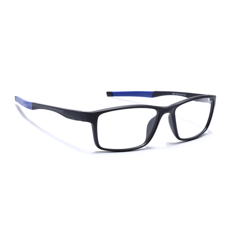 Voyage Active Black Rectangle Eyeglasses for Men & Women (6685MG5649-C3)