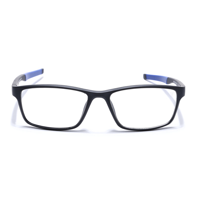 Voyage Active Black Rectangle Eyeglasses for Men & Women (6685MG5649-C3)