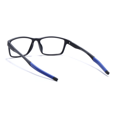 Voyage Active Black Rectangle Eyeglasses for Men & Women (6685MG5649-C3)