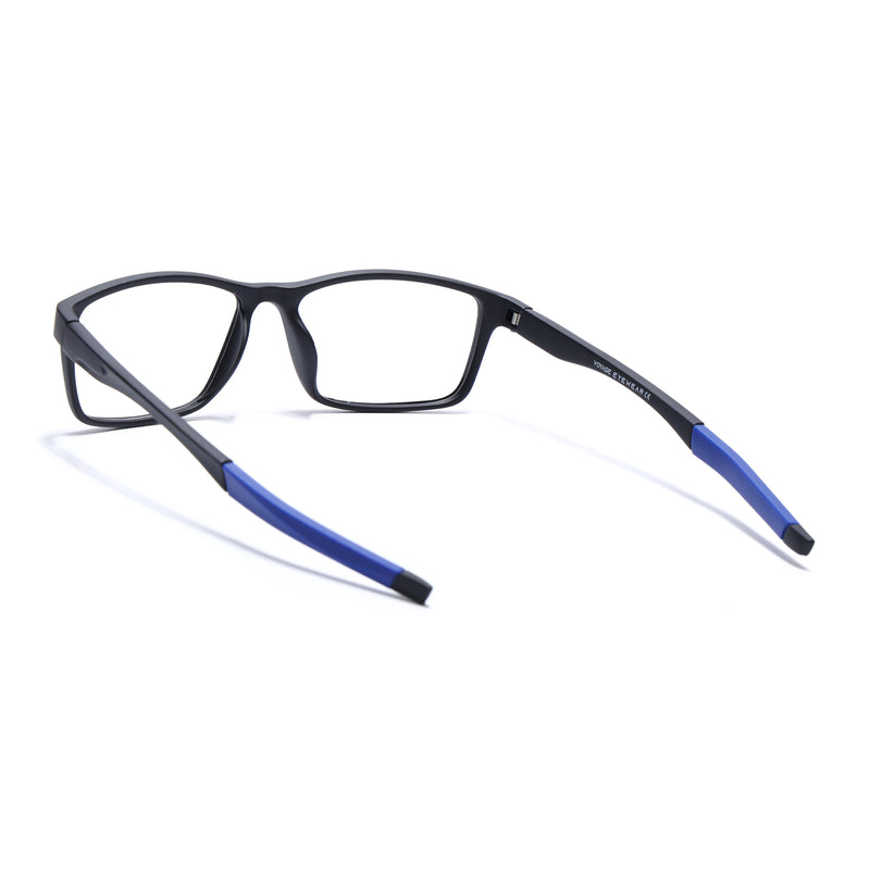 Voyage Active Black Rectangle Eyeglasses for Men & Women (6685MG5649-C3)