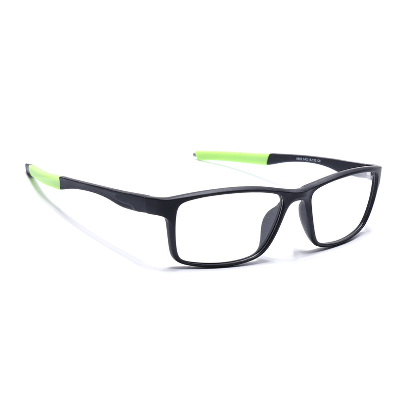 Voyage Active Black Rectangle Eyeglasses for Men & Women (6685MG5650-C4)