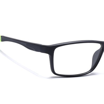 Voyage Active Black Rectangle Eyeglasses for Men & Women (6685MG5650-C4)