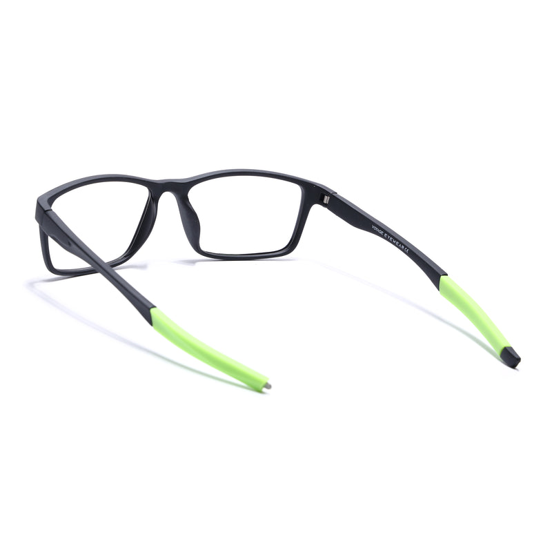 Voyage Active Black Rectangle Eyeglasses for Men & Women (6685MG5650-C4)