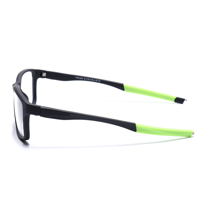Voyage Active Black Rectangle Eyeglasses for Men & Women (6685MG5650-C4)