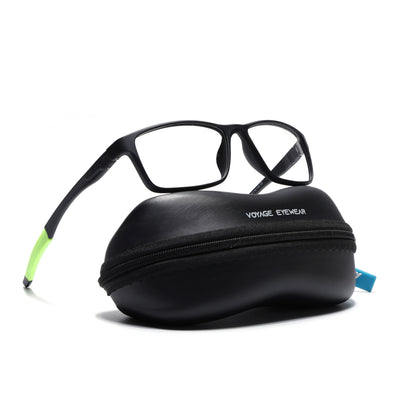 Voyage Active Black Rectangle Eyeglasses for Men & Women (6685MG5650-C4)