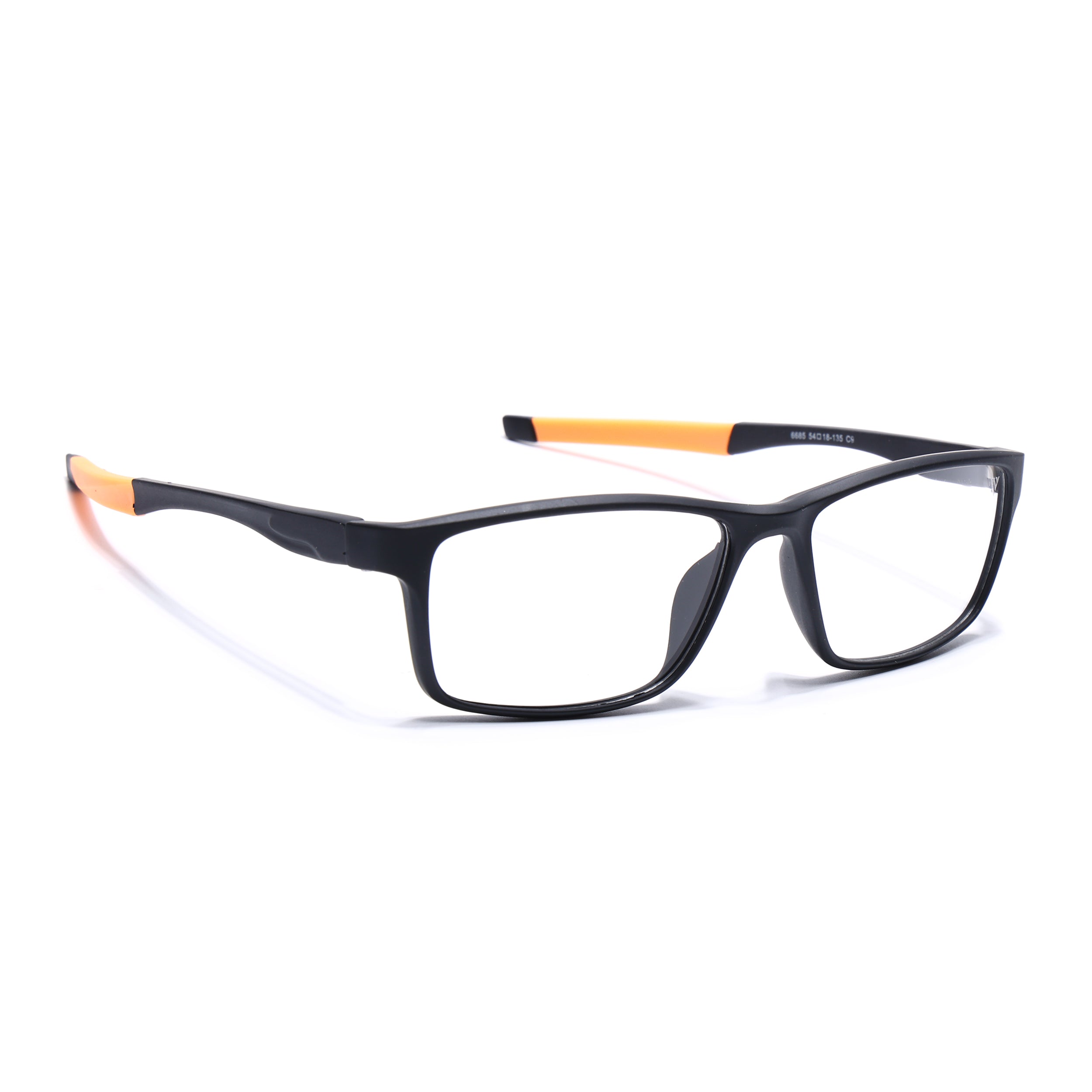 Voyage Active Black Rectangle Eyeglasses for Men & Women (6685MG5652-C6)