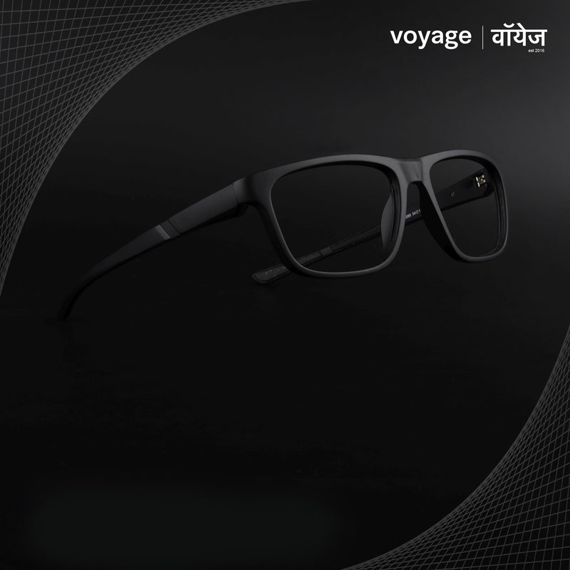 Voyage Active Black Square Eyeglasses for Men & Women (6686MG5653-C1)