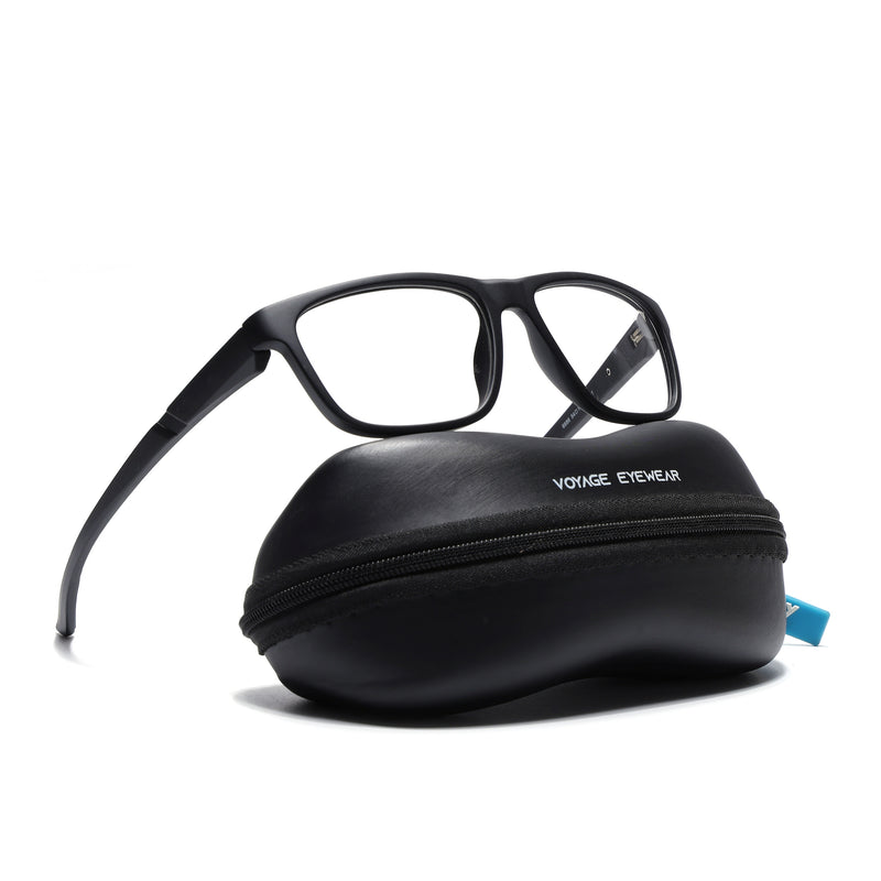 Voyage Active Black Square Eyeglasses for Men & Women (6686MG5653-C1)