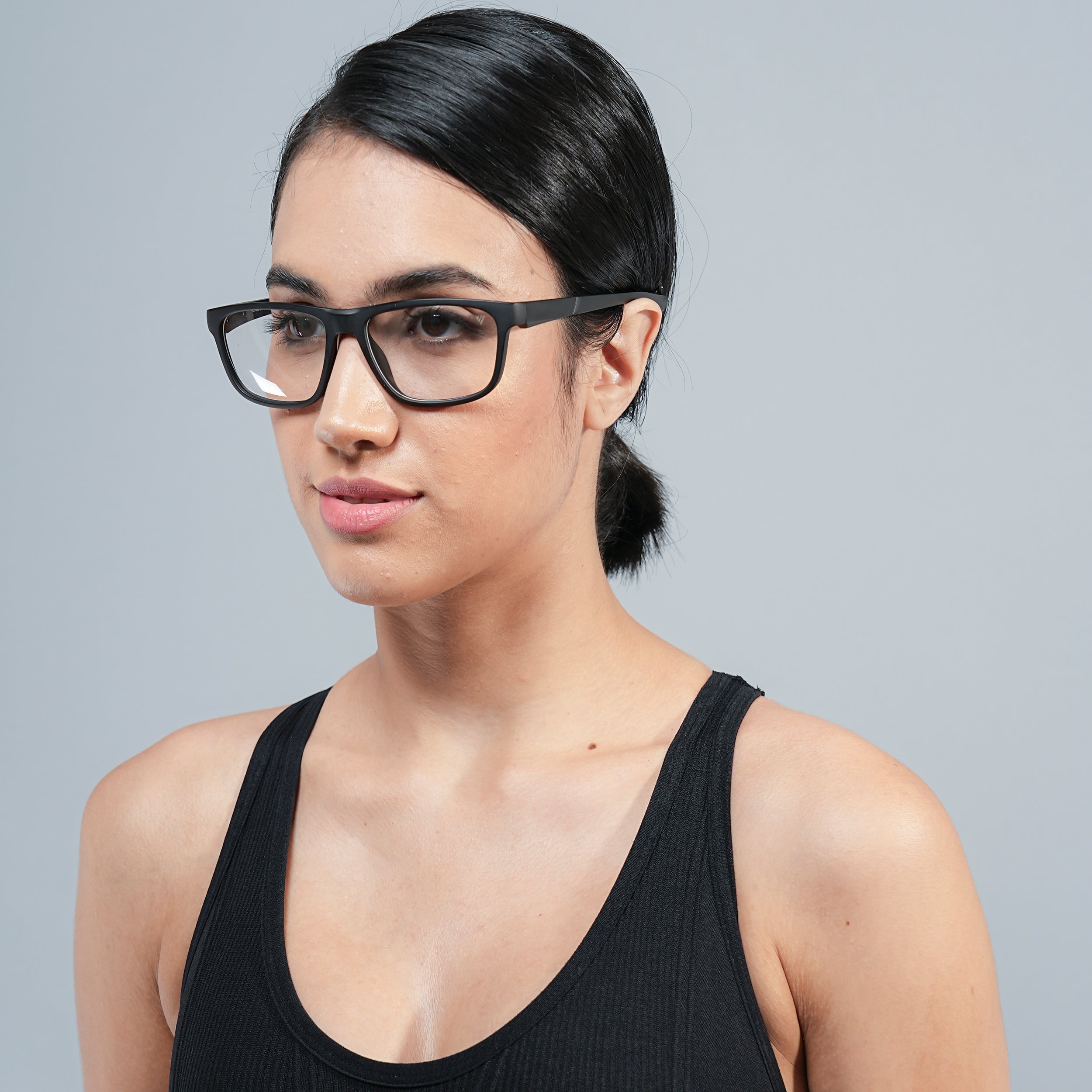 Voyage Active Black Square Eyeglasses for Men & Women (6686MG5654-C2)