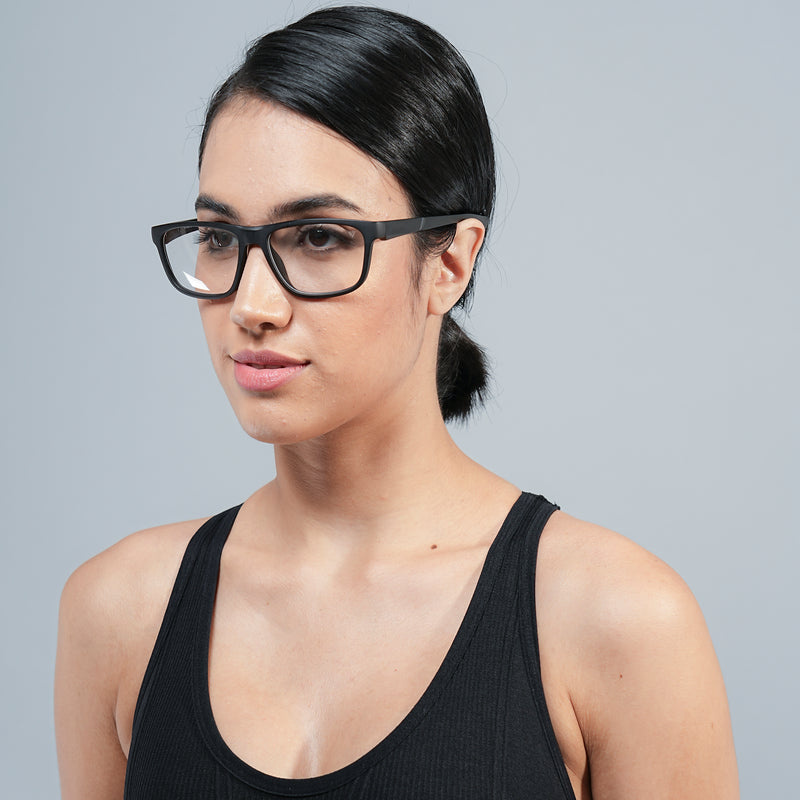 Voyage Active Black Square Eyeglasses for Men & Women (6686MG5654-C2)