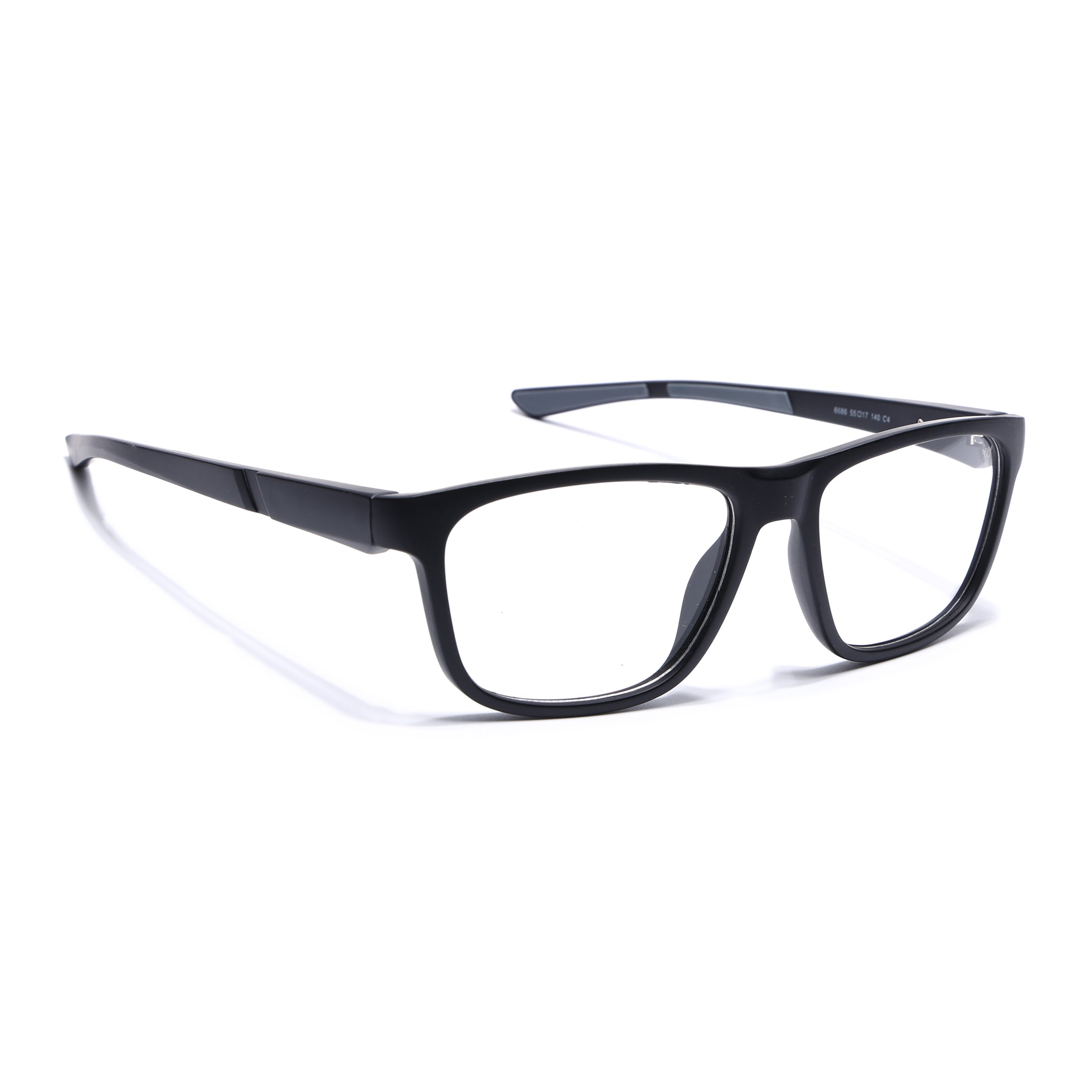 Voyage Active Black Square Eyeglasses for Men & Women (6686MG5654-C2)