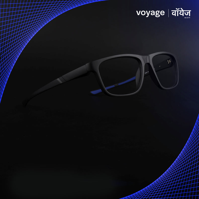 Voyage Active Black Square Eyeglasses for Men & Women (6686MG5655-C3)