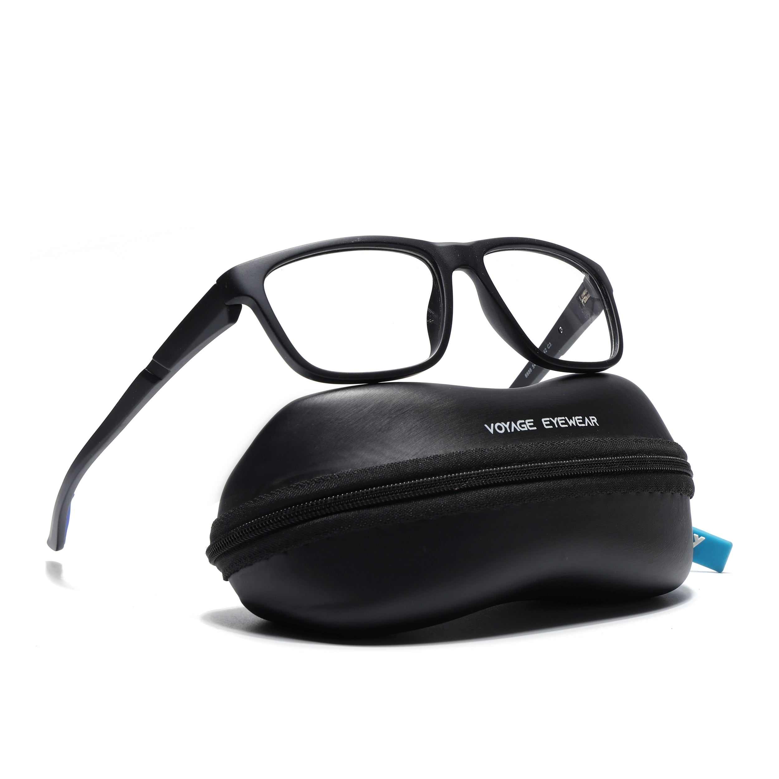 Voyage Active Black Square Eyeglasses for Men & Women (6686MG5655-C3)