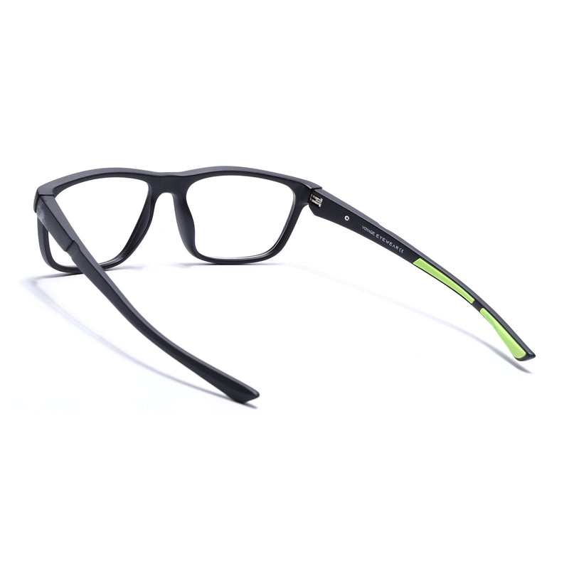 Voyage Active Black Square Eyeglasses for Men & Women (6686MG5656-C4)