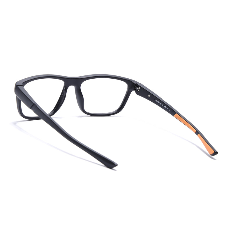 Voyage Active Black Square Eyeglasses for Men & Women (6686MG5658-C6)