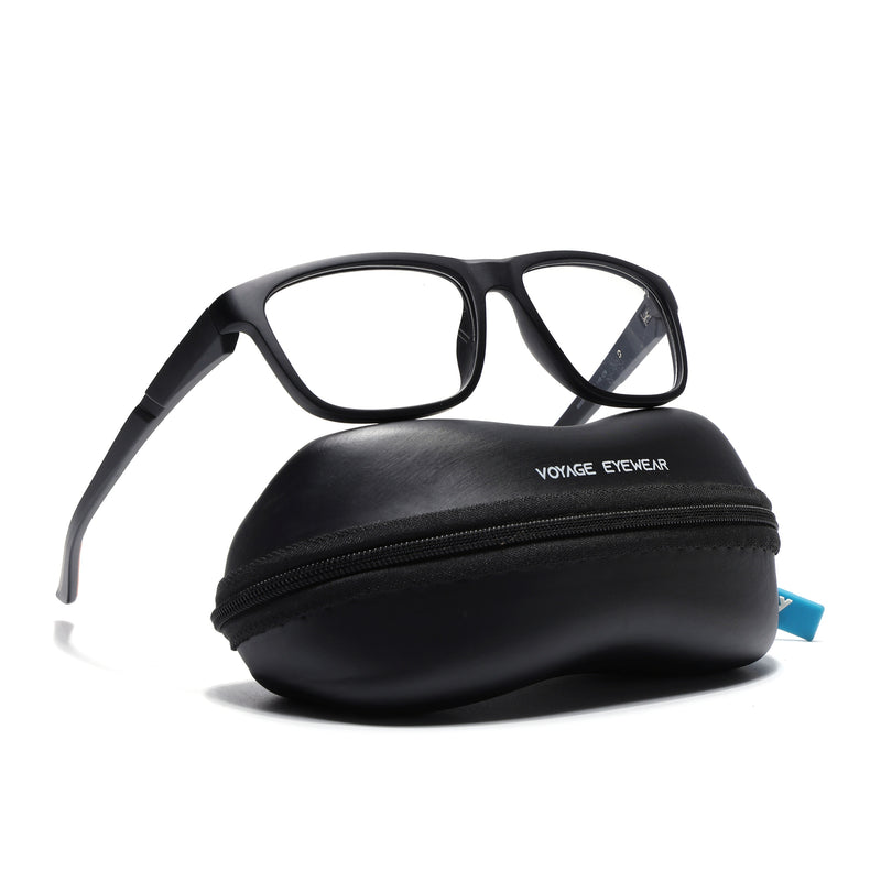 Voyage Active Black Square Eyeglasses for Men & Women (6686MG5658-C6)