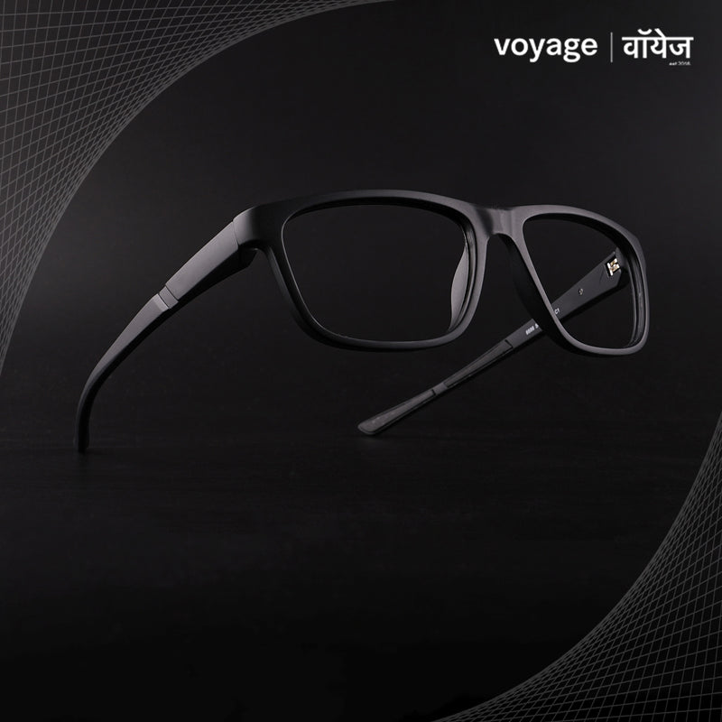 Voyage Active Black Square Eyeglasses for Men & Women (6686MG5653-C1)