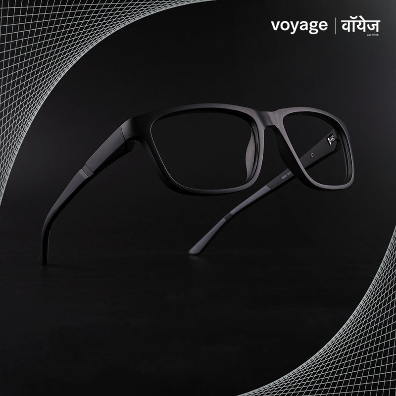 Voyage Active Black Square Eyeglasses for Men & Women (6686MG5654-C2)