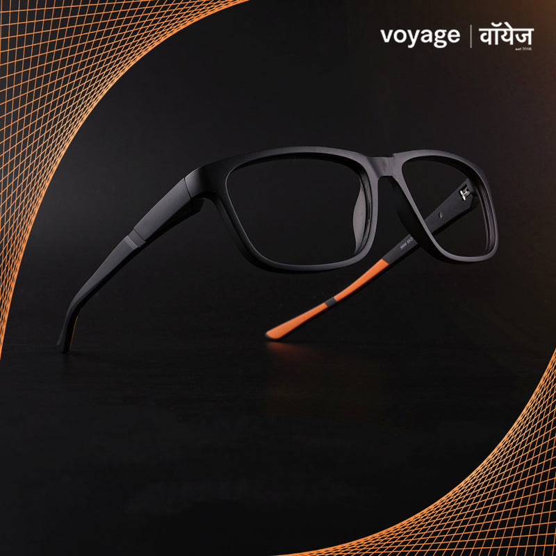 Voyage Active Black Square Eyeglasses for Men & Women (6686MG5658-C6)