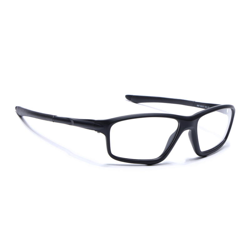Voyage Active Black Rectangle Eyeglasses for Men & Women (6687MG5659-C1)