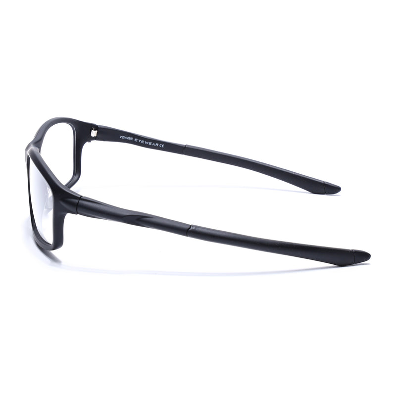 Voyage Active Black Rectangle Eyeglasses for Men & Women (6687MG5659-C1)