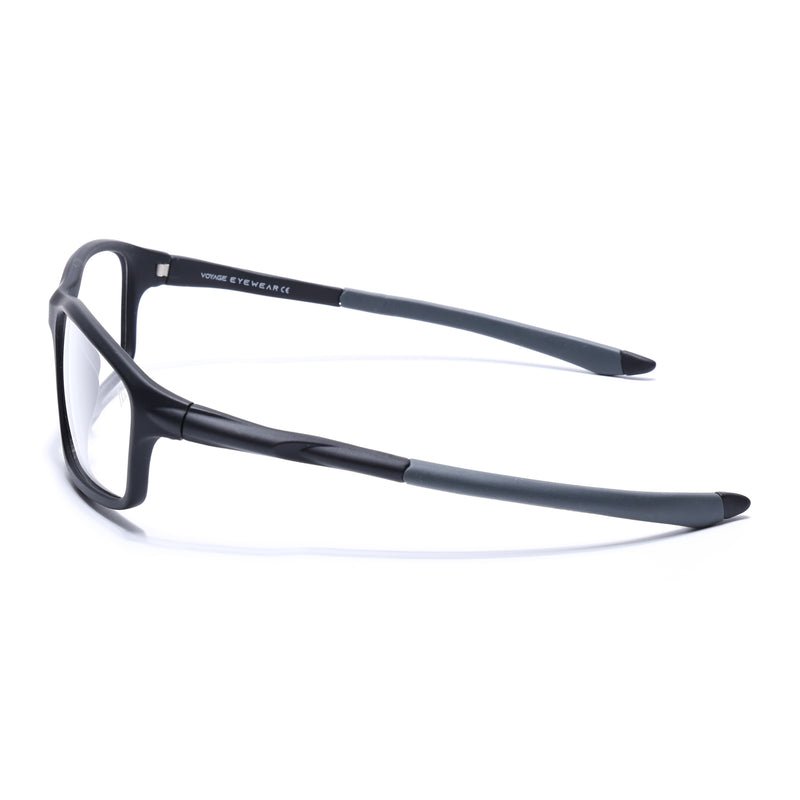 Voyage Active Black Rectangle Eyeglasses for Men & Women (6687MG5660-C2)