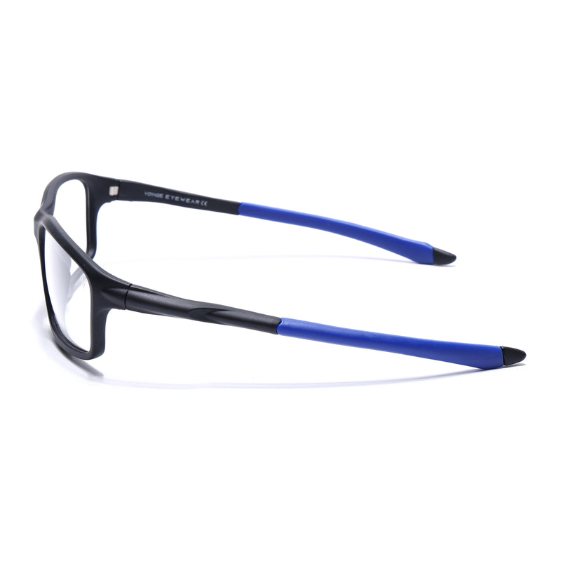 Voyage Active Black Rectangle Eyeglasses for Men & Women (6687MG5661-C3)