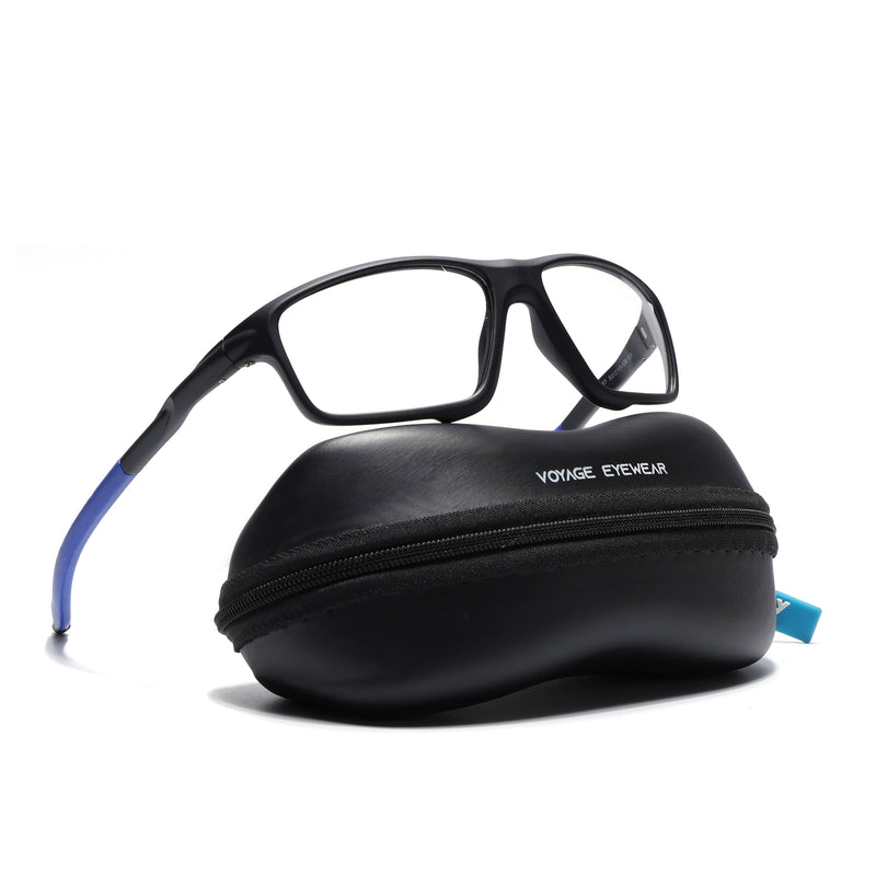 Voyage Active Black Rectangle Eyeglasses for Men & Women (6687MG5661-C3)